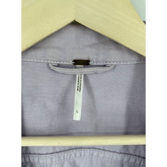 Free People Rumors Denim Jean Jacket Lilac 100% Cotton Size Large - Picture 3 of 5